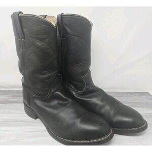 Justin Men - Size 8 EE - Black Roper Cowboy Boots Style 3620 VINTAGE‎